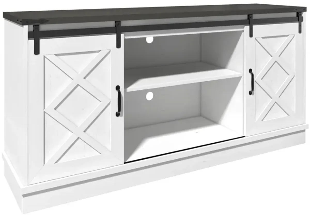 Farmhouse TV Stand wih Storage, 63" Entertainment Center , Wooden Media TV Console with Height Adjustable Shelves for Living Room