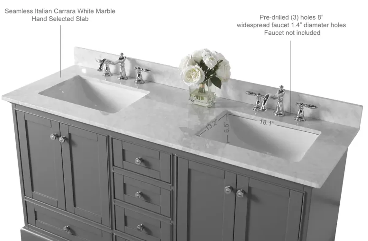 Audrey 66 in. Bath Vanity Set in Sapphire Gray