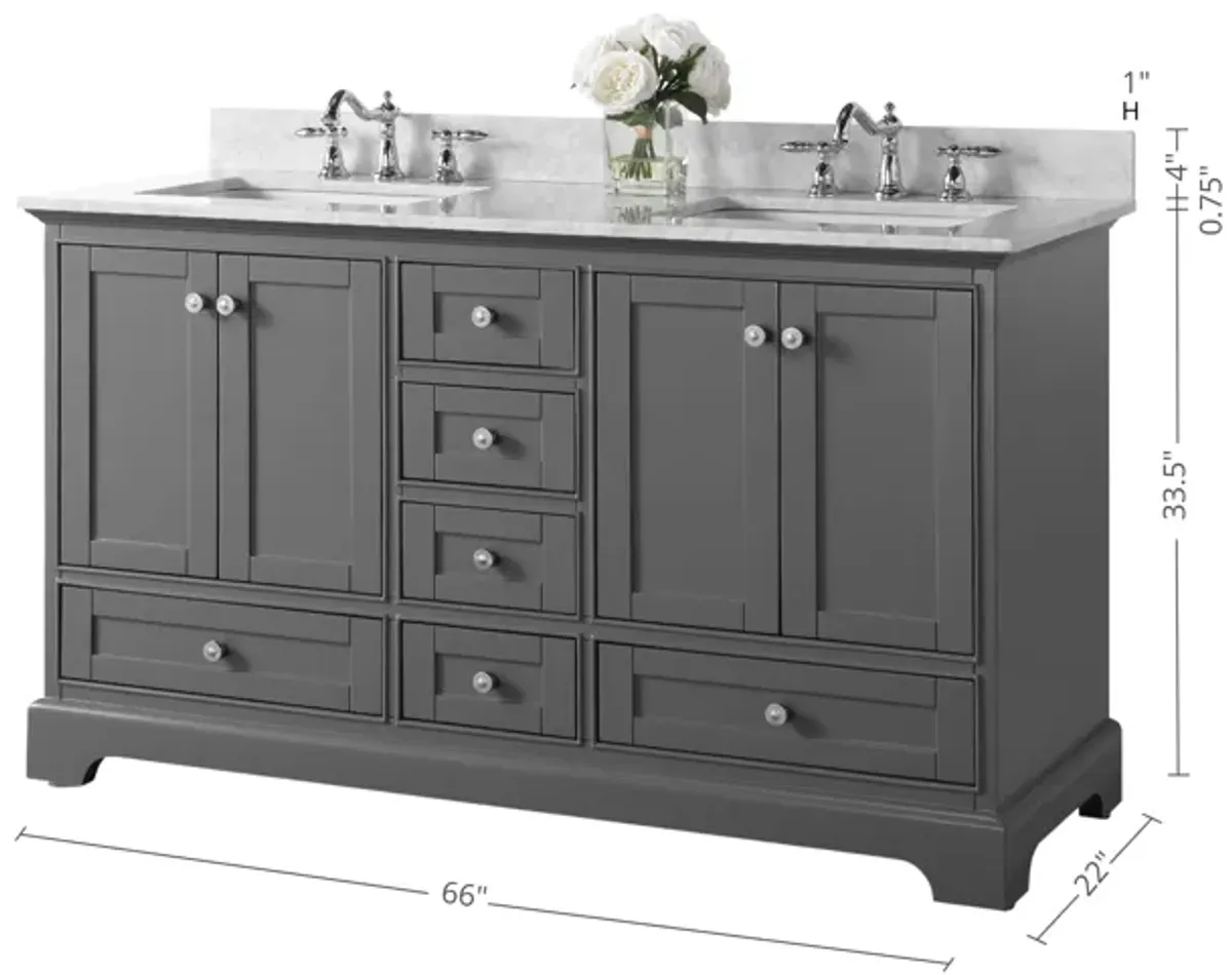 Audrey 66 in. Bath Vanity Set in Sapphire Gray