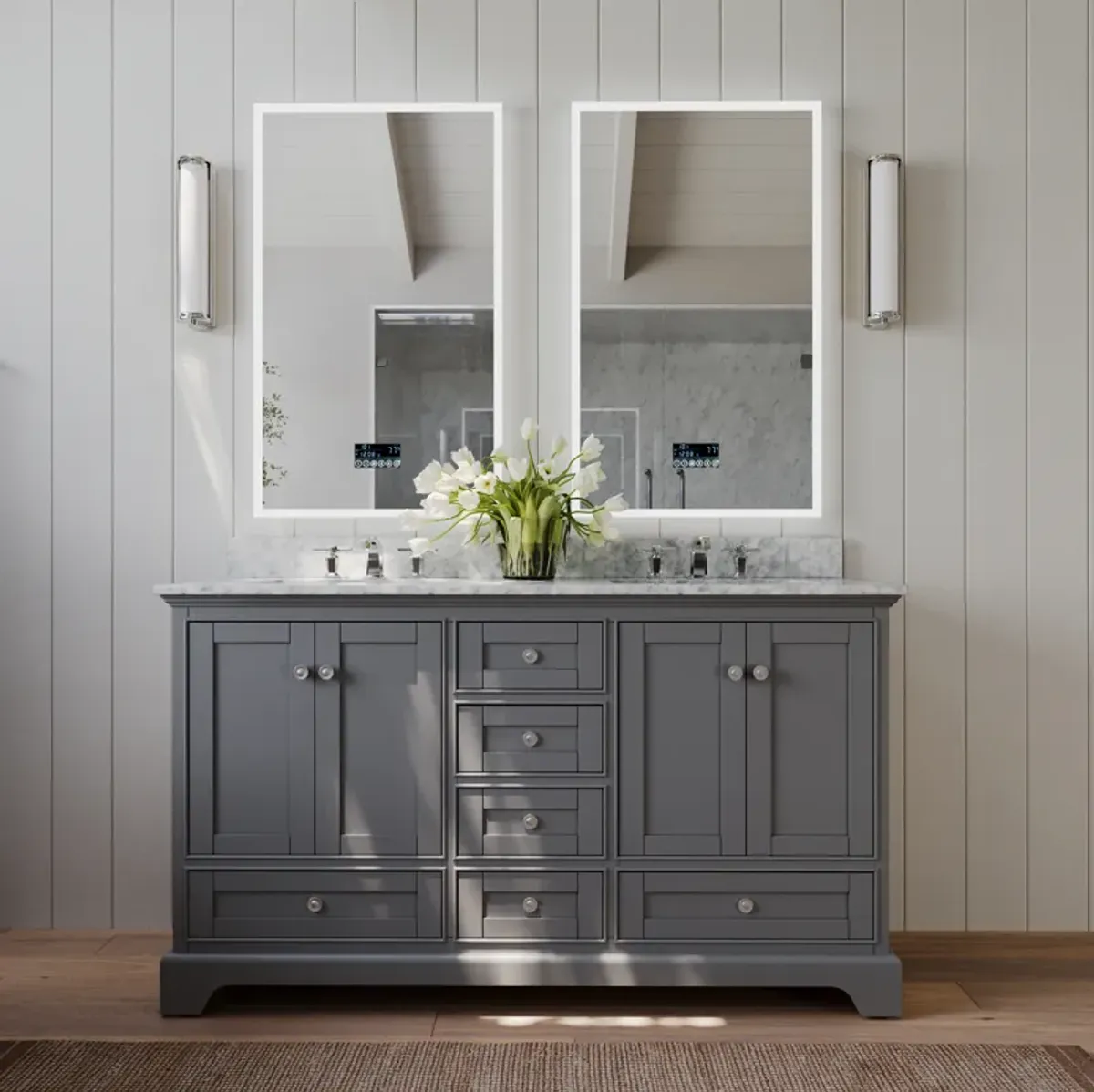 Audrey 66 in. Bath Vanity Set in Sapphire Gray