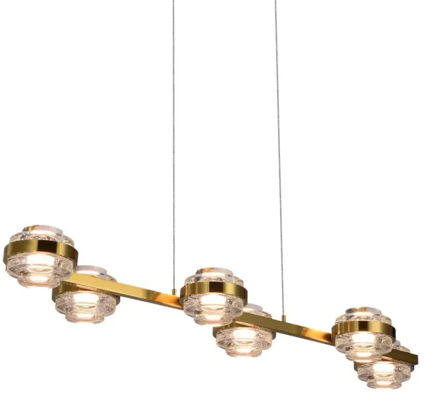 VONN Lighting 6-Light Pendant Lighting Height Adjustable Integrated LED Linear Chandelier