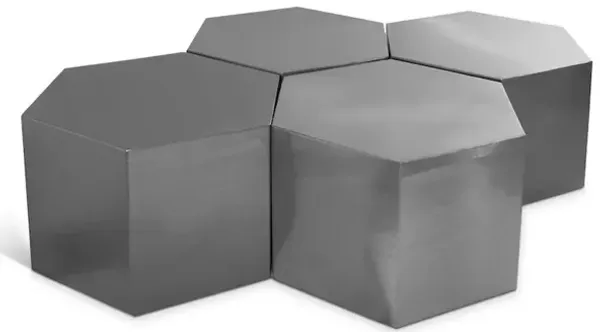 Meridian Furniture Hexagon Brushed Chrome Coffee Table