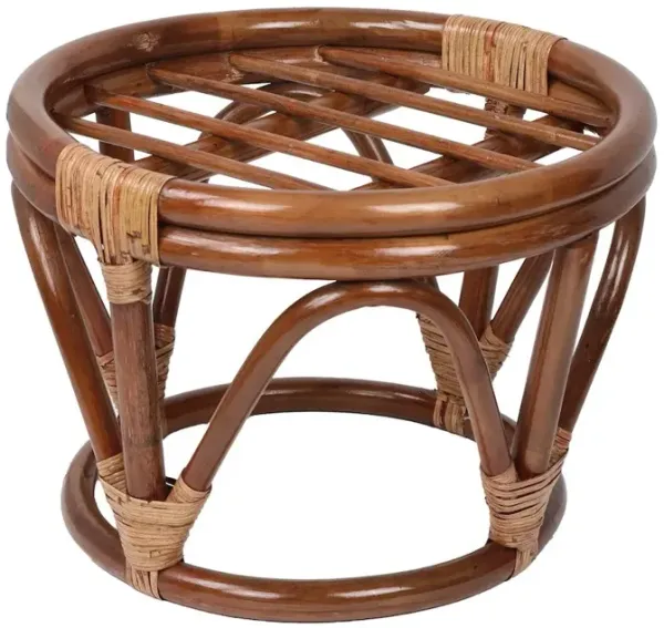 Rattan Ottoman with Micro Suede Cushion