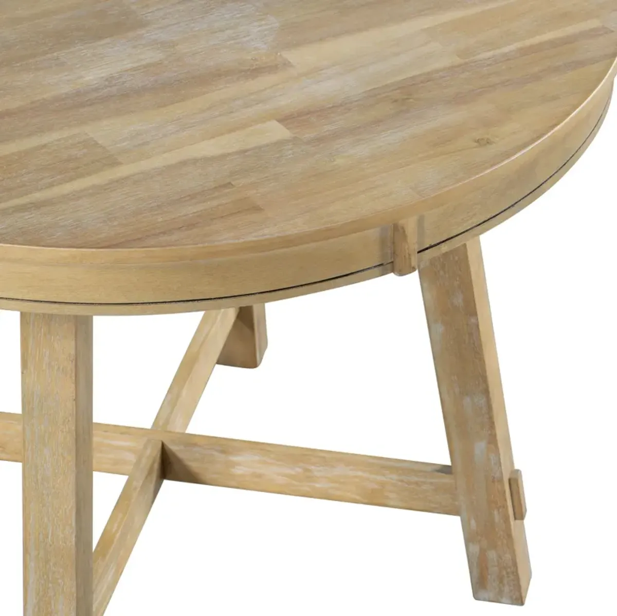 Merax Farmhouse Round Extendable Dining Table