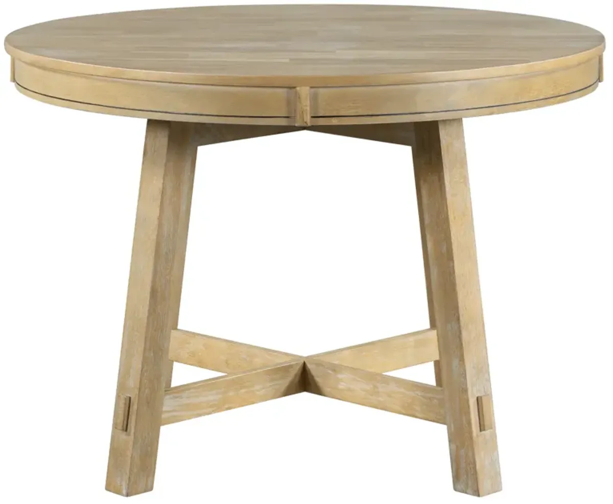 Merax Farmhouse Round Extendable Dining Table