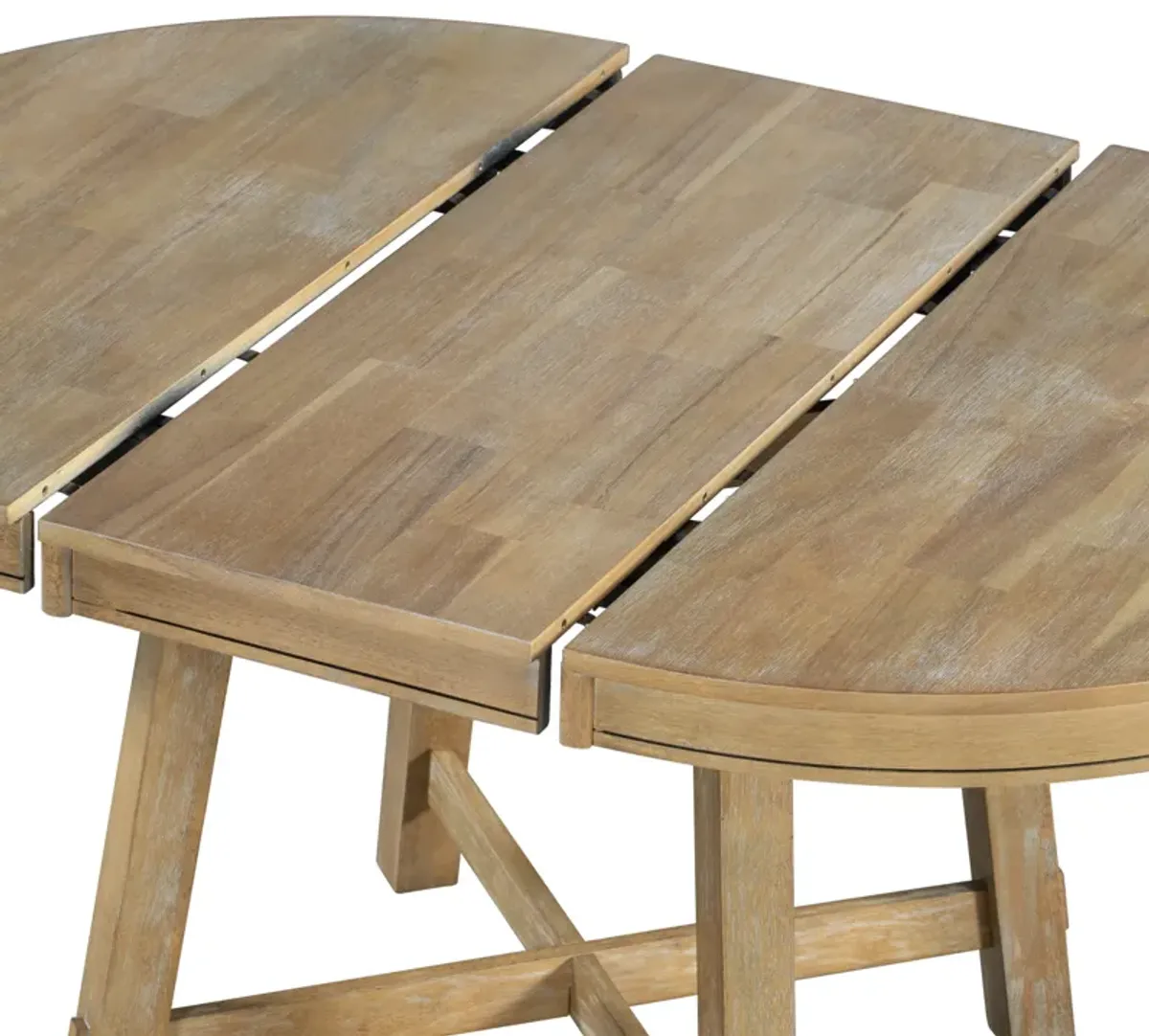 Merax Farmhouse Round Extendable Dining Table