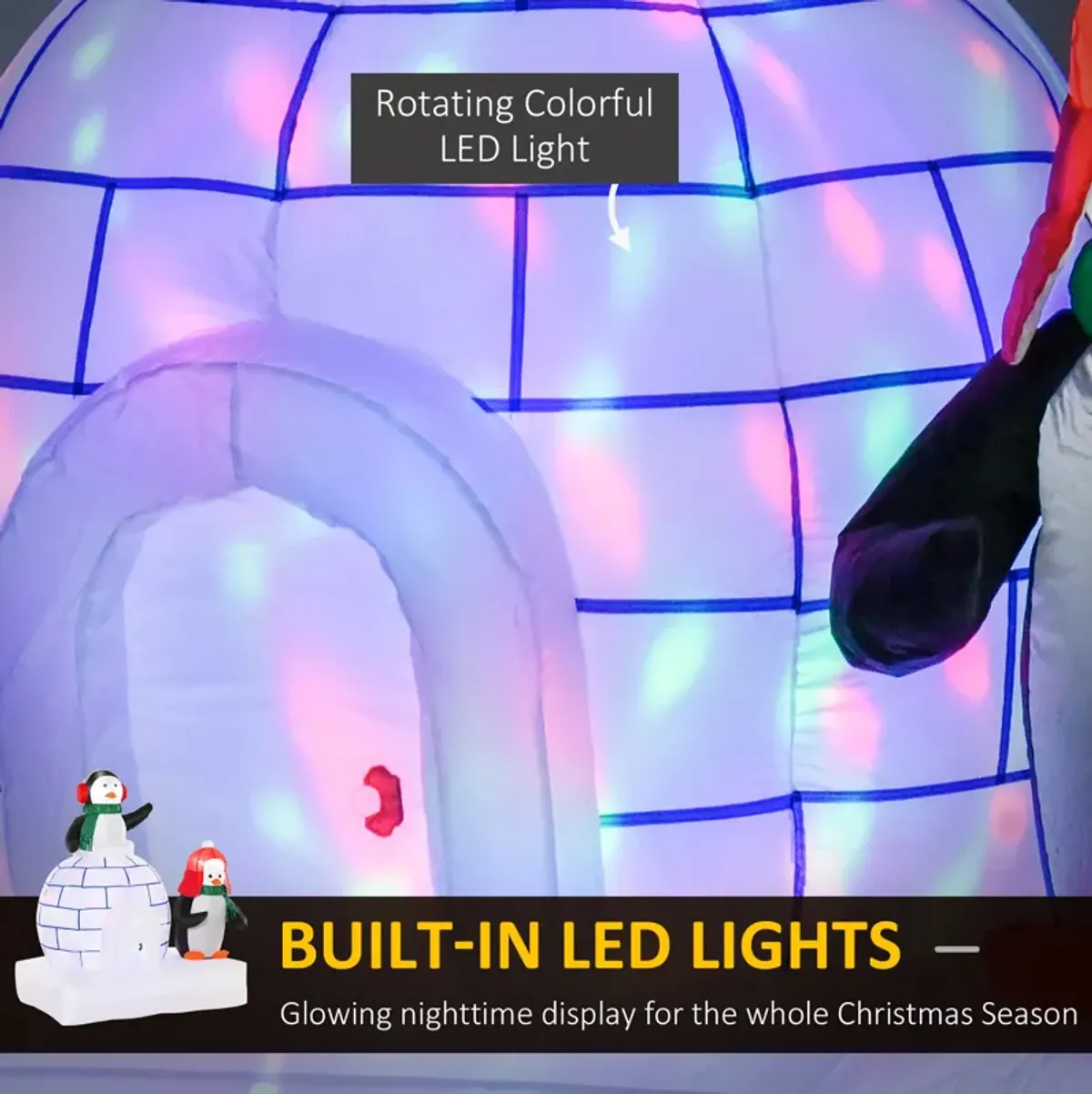 5ft Light Up Penguins Outdoor Christmas Inflatable Yard Decoration w/ LED Lights