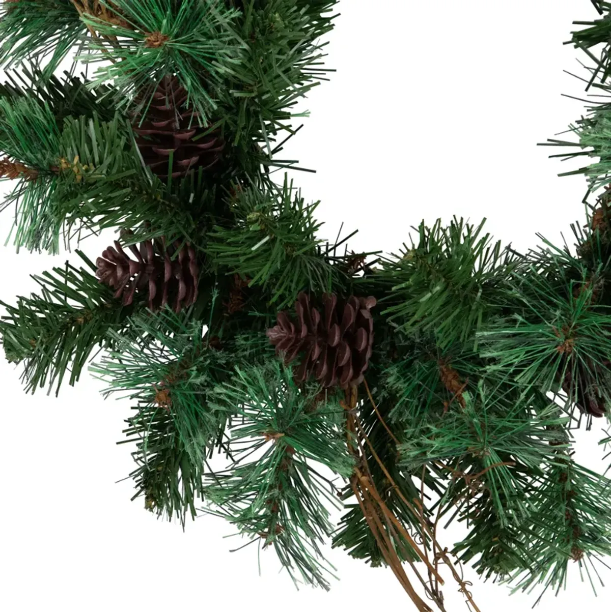 Country Mixed Pine Artificial Christmas Wreath  16-Inch  Unlit