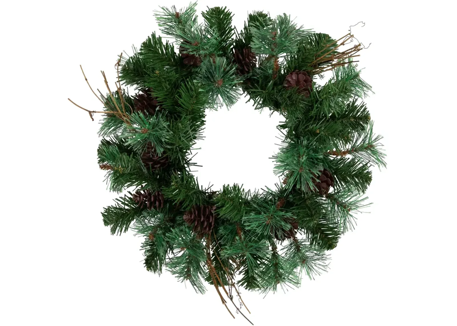 Country Mixed Pine Artificial Christmas Wreath  16-Inch  Unlit