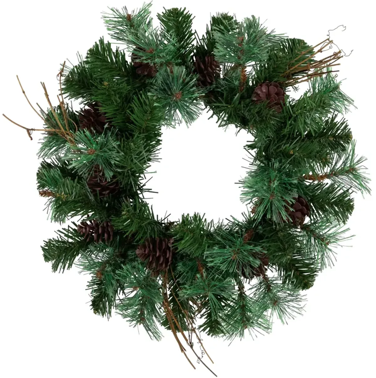 Country Mixed Pine Artificial Christmas Wreath  16-Inch  Unlit