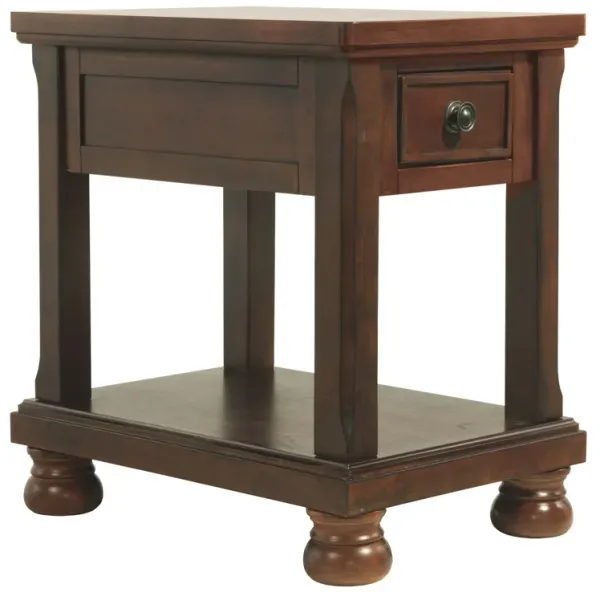 Chair Side End Table With 1 Drawer and Fixed Base Shelf, Brown-Benzara
