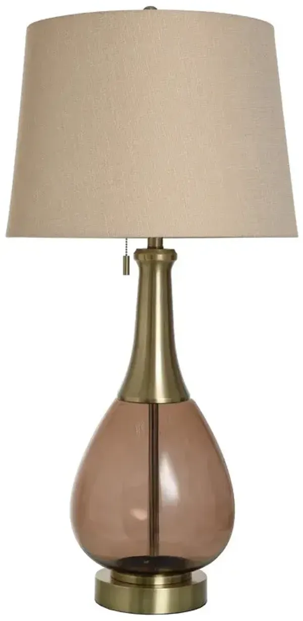 Monroe Cocoa Blush Glass Lamp