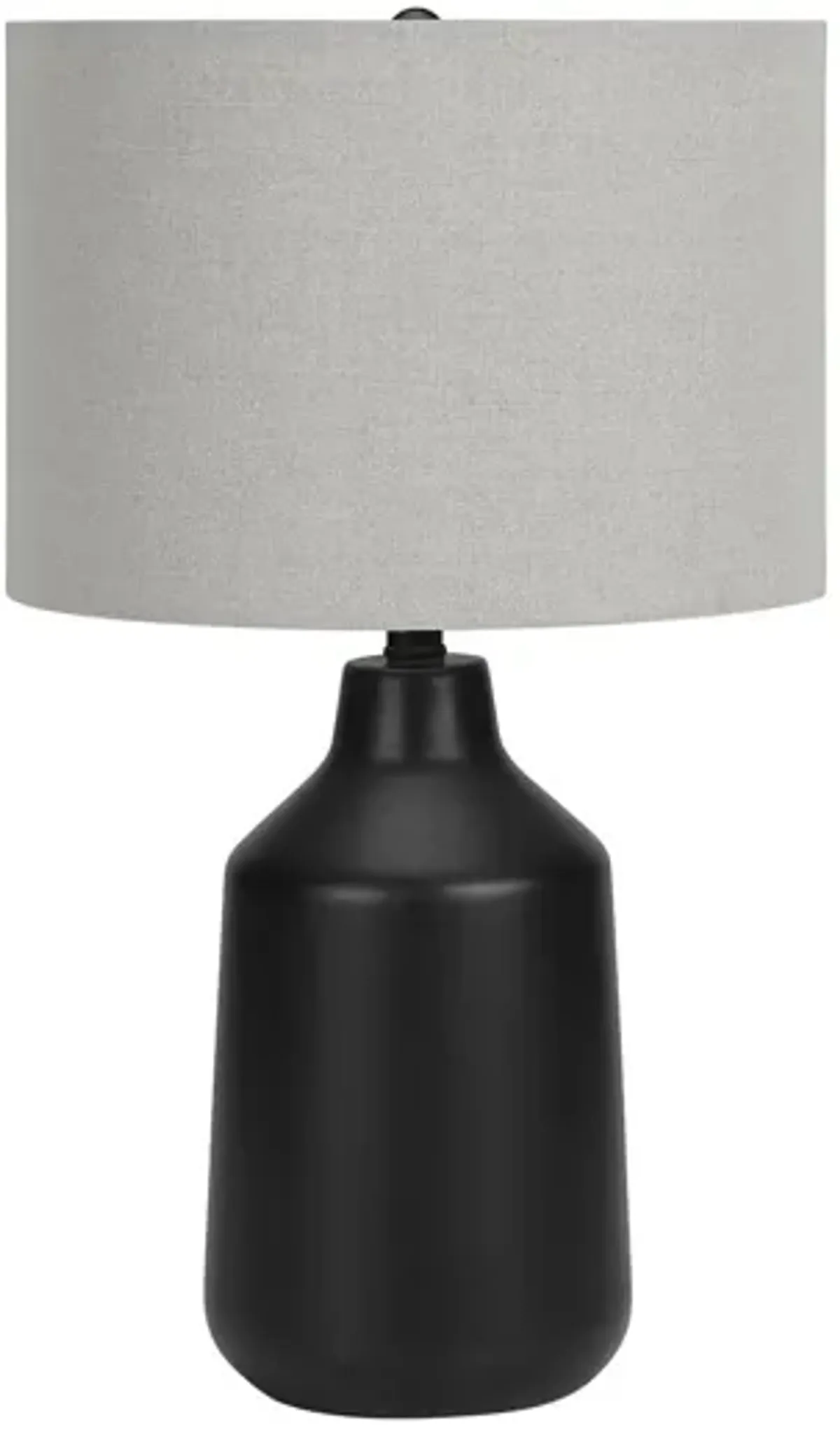 Monarch Specialties I 9701 - Lighting, 24"H, Table Lamp, Black Concrete, Grey Shade, Contemporary