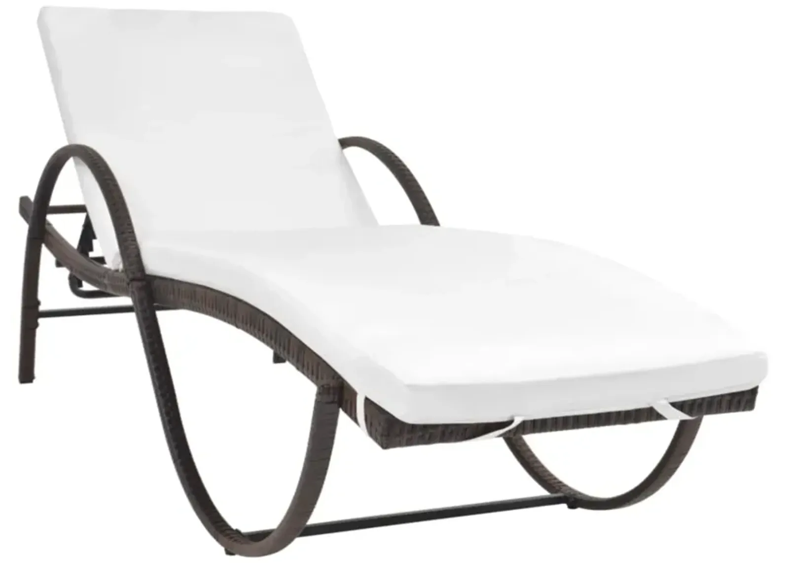 vidaXL Sun Lounger with Cushion Poly Rattan Brown