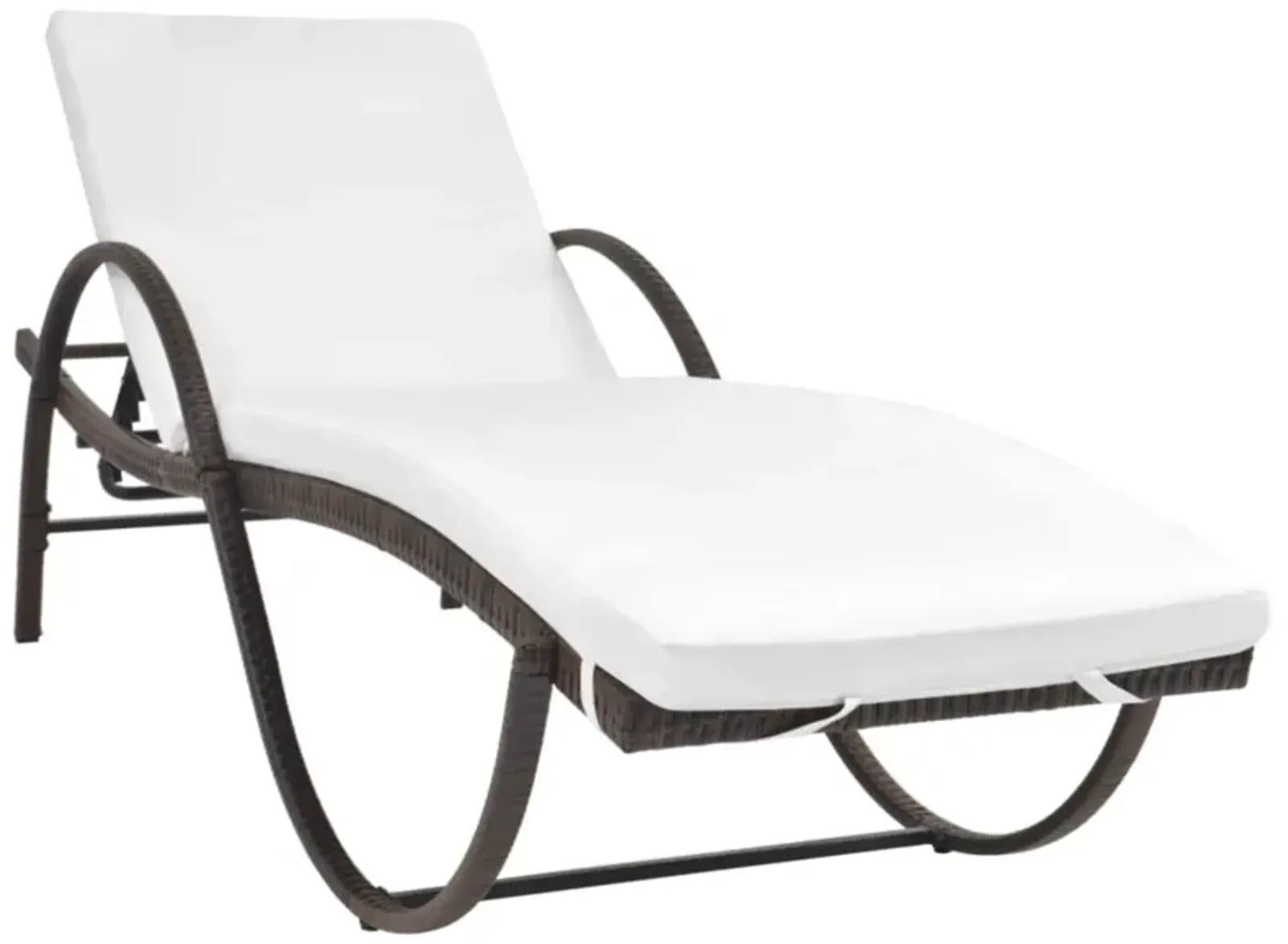 vidaXL Sun Lounger with Cushion Poly Rattan Brown