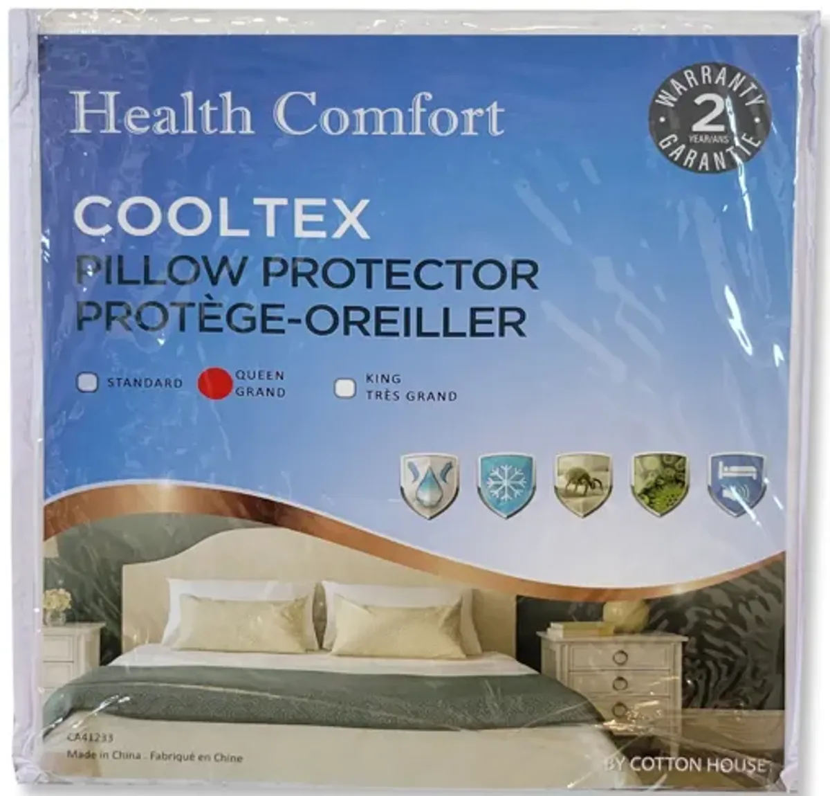 Cotton House - CoolTex Pillow Protector, Waterproof, Queen Size, White