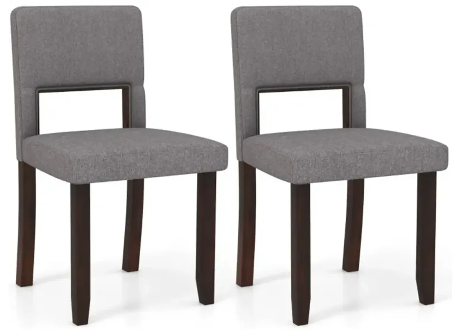 Hivvago Set of 2 Wooden Dining Chair with Acacia Wood Frame Padded Seat and Back