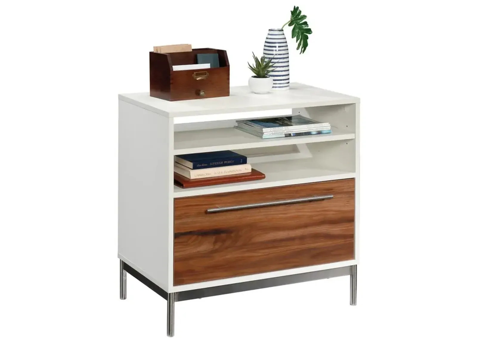 Sauder Vista Key Lateral File Ped Pearl Wh/Blaz