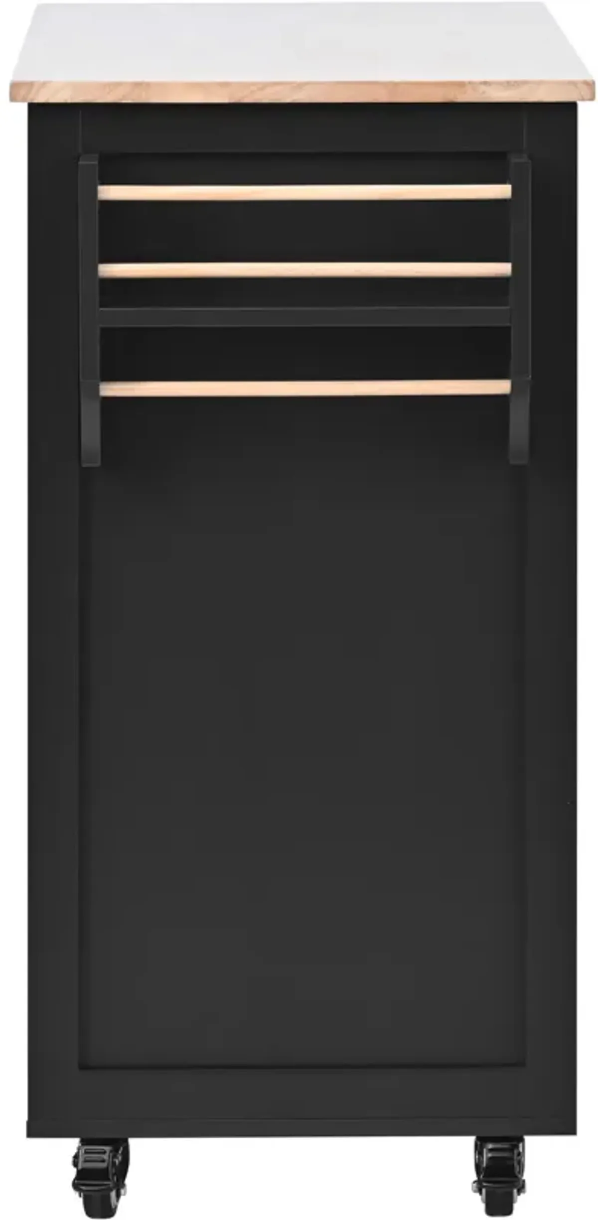 Merax Kitchen Cart with Rubber Wood Countertop