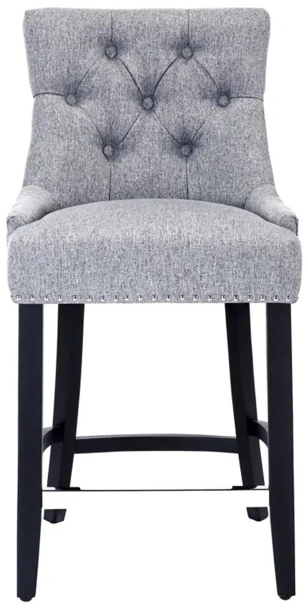 WestinTrends 24" Linen Fabric Tufted Upholstered Counter Stool