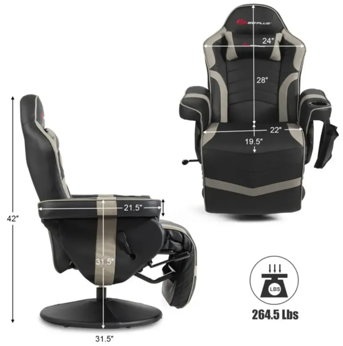 Hivvago Ergonomic High Back Massage Gaming Chair with Pillow