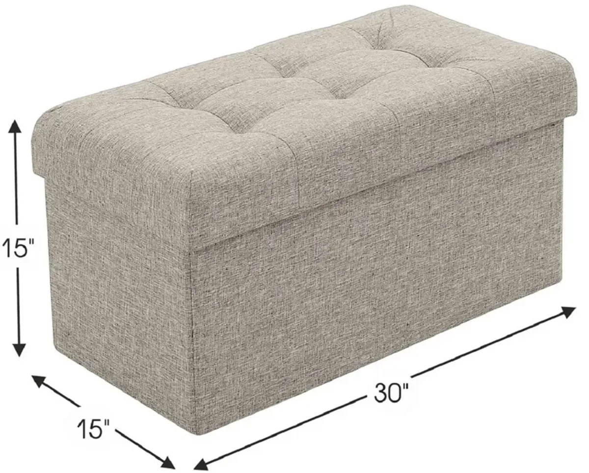 Foldable Tufted Storage Ottoman