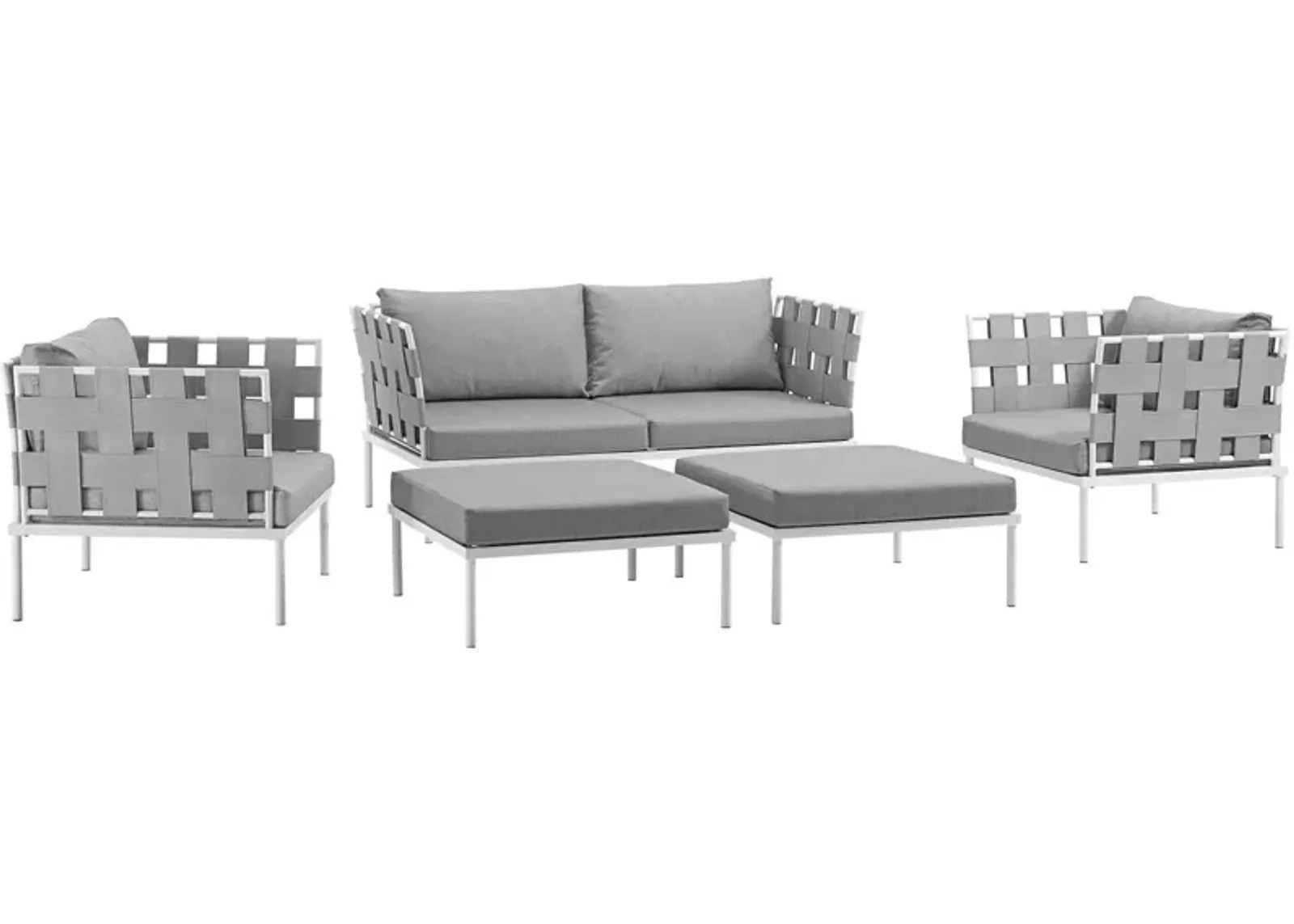 Harmony Outdoor Patio Sectional Sofa Furniture Set - All-Weather Waterproof, Modern Design, Machine Washable Cushions, Tempered Glass Top Tables.