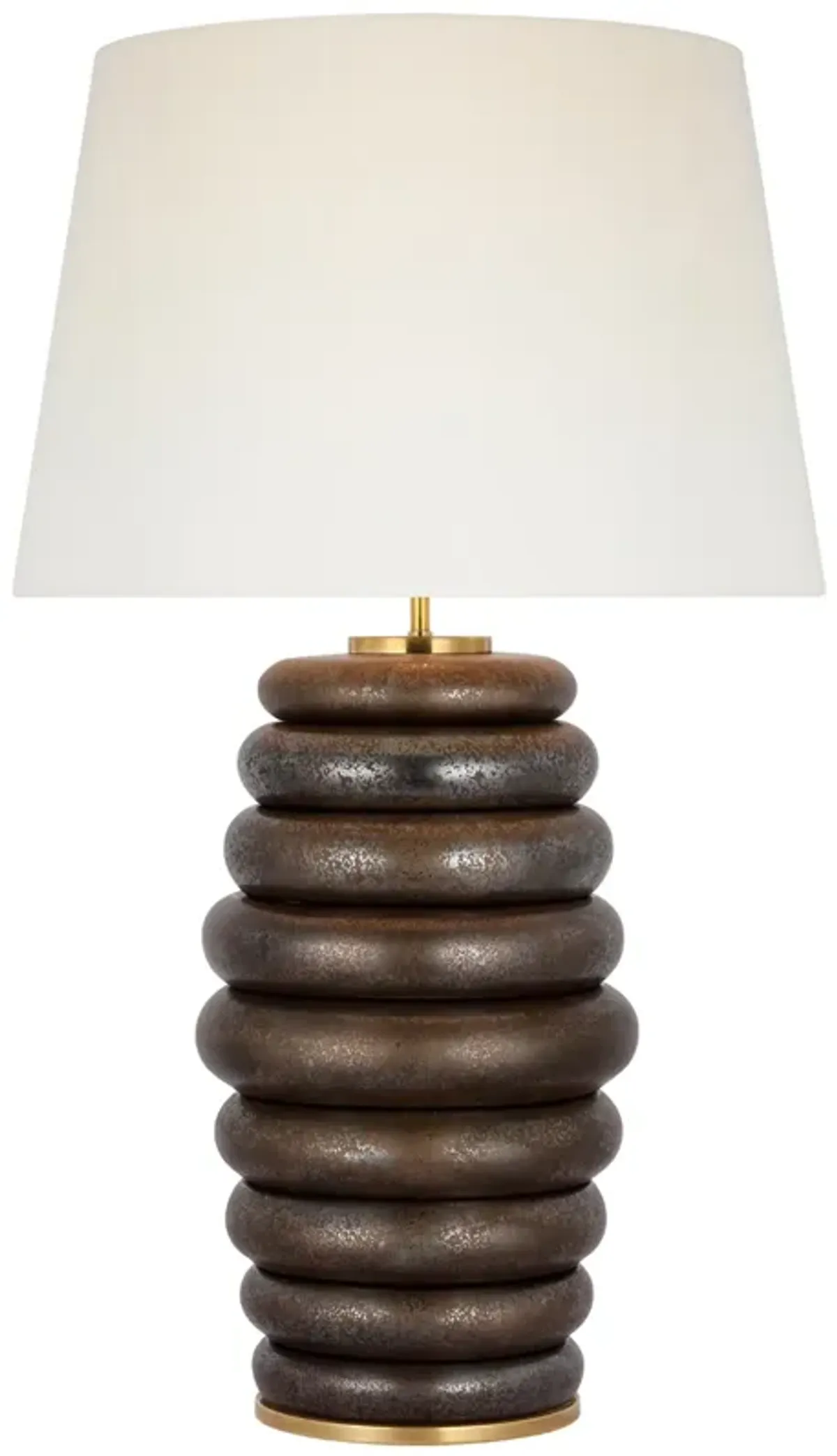 Phoebe Extra Large Stacked Table Lamp in Crystal Bronze