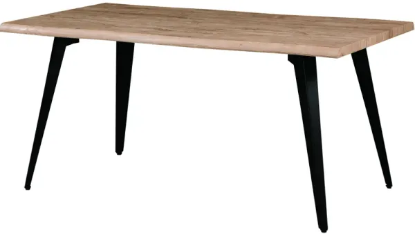 LeisureMod Ravenna Modern Rectangular Wood 63" Dining Table With Metal Legs