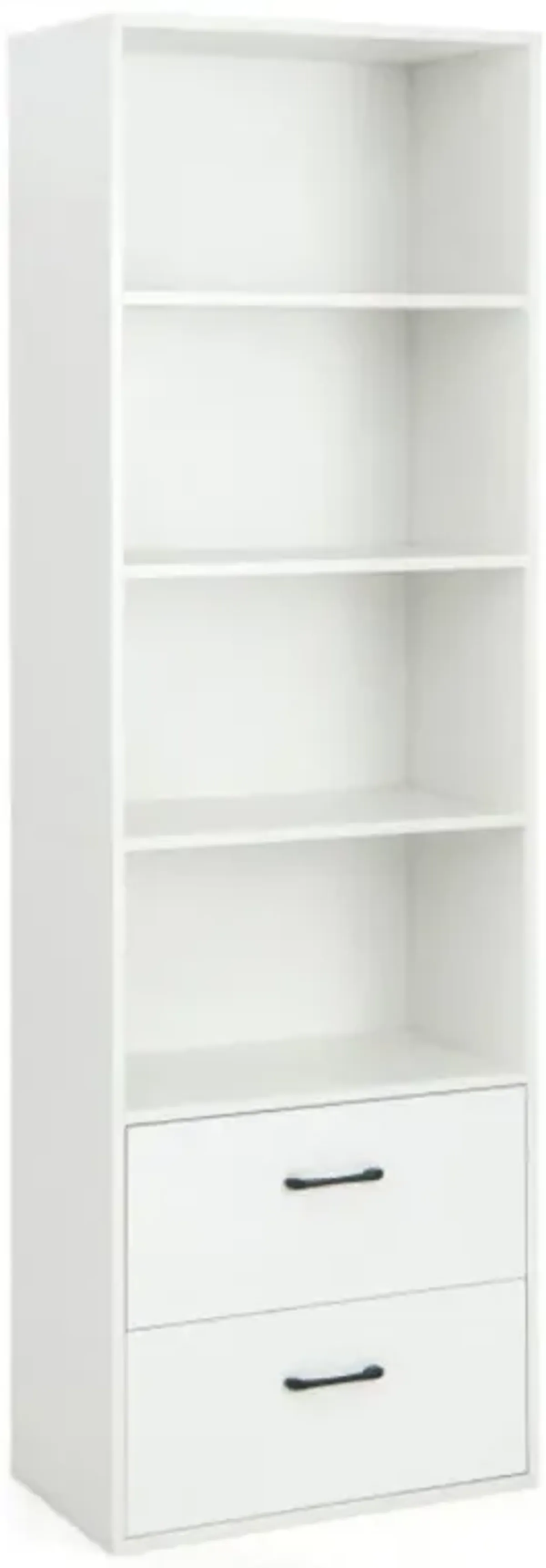 Hivvago 6-Tier Tall Freestanding Bookshelf with 4 Open Shelves and 2 Drawers