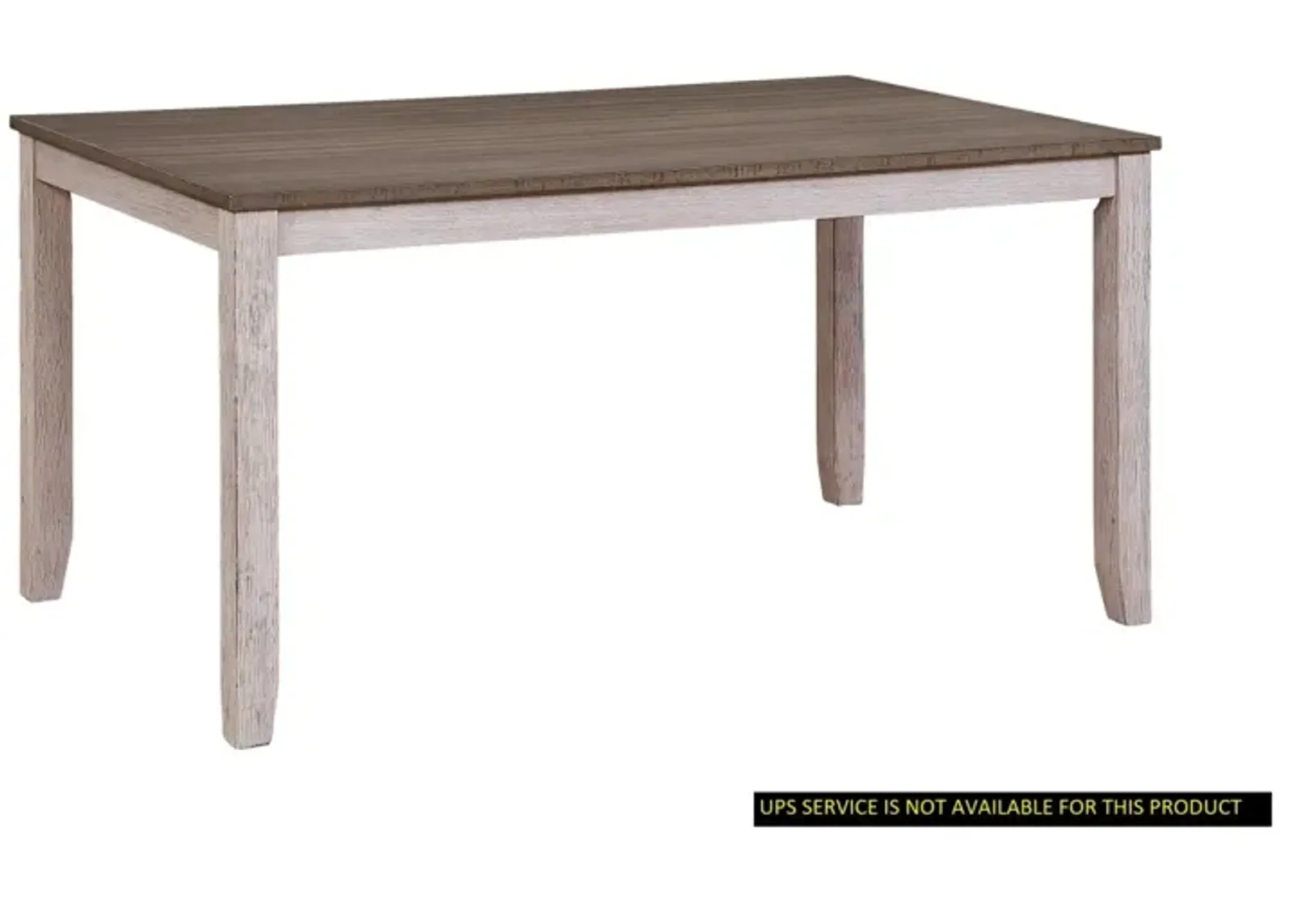 Transitional Design Rectangular 1 Piece Dining Table Grayish White And Brown Finish Furniture