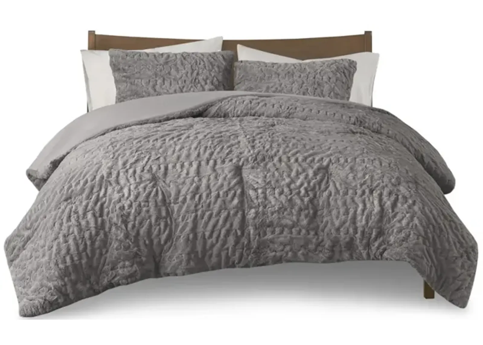 Gracie Mills Hanna Faux Fur Down Alternative Comforter Set