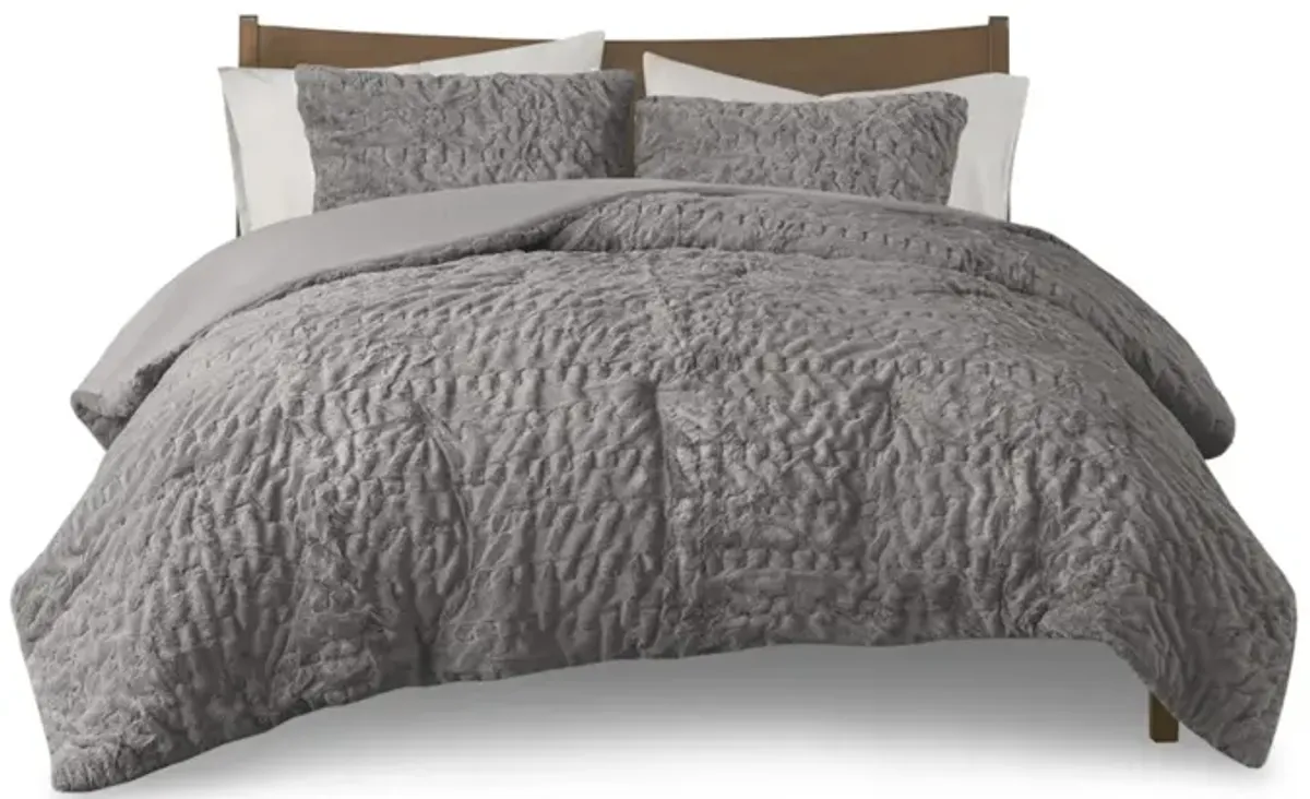 Gracie Mills Hanna Faux Fur Down Alternative Comforter Set