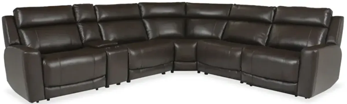 Chocolate 6-Piece Power Sectional
