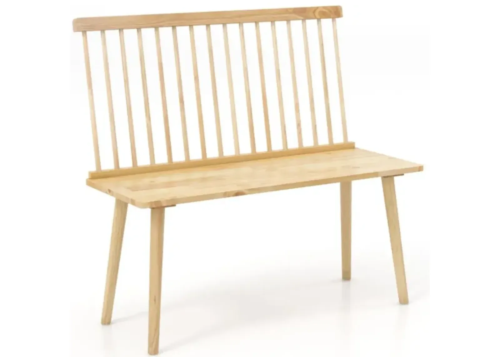 Hivvago Bench for 2 with Spindle Back for Kitchen Dining Room Hallway