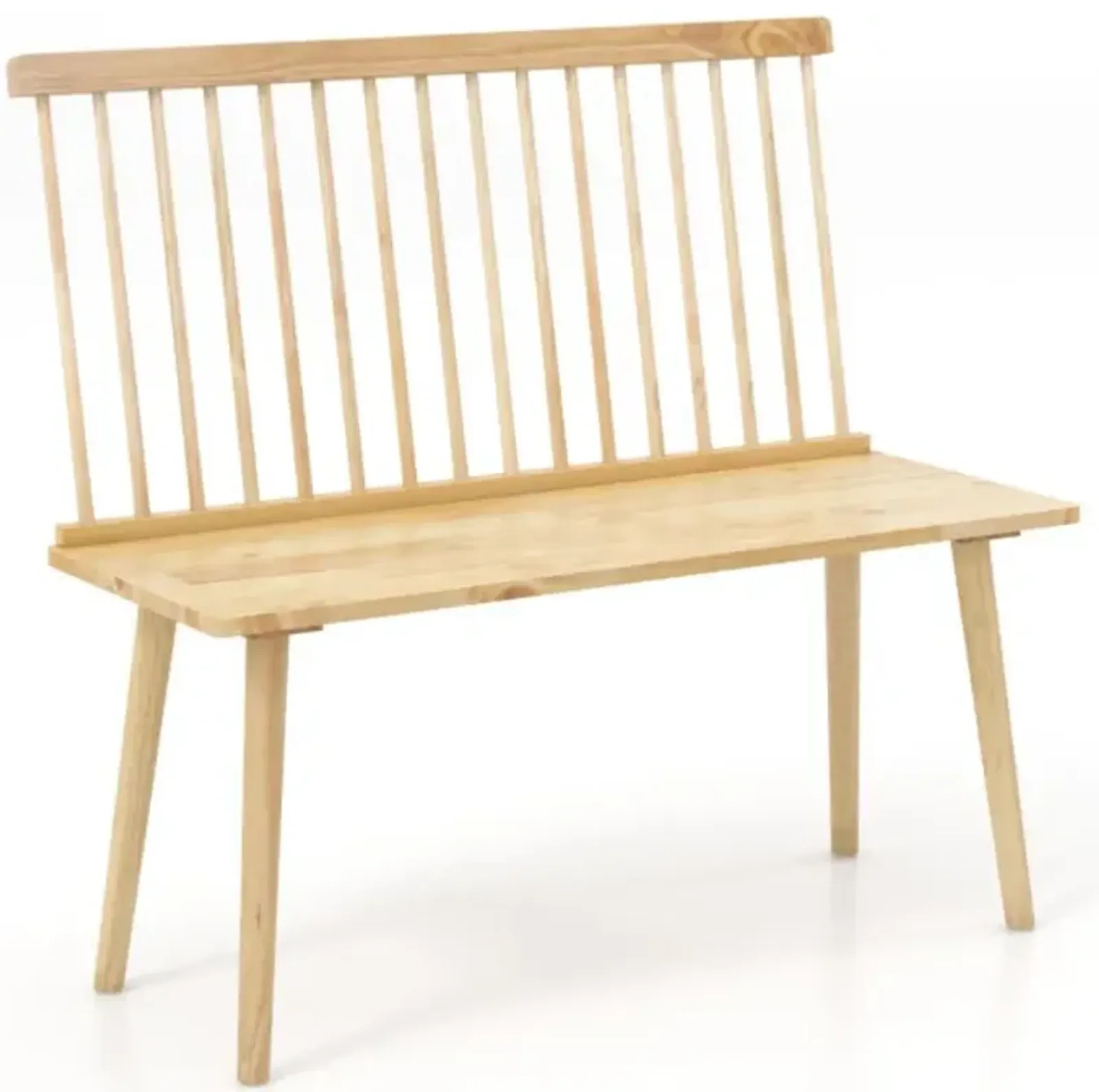 Hivvago Bench for 2 with Spindle Back for Kitchen Dining Room Hallway