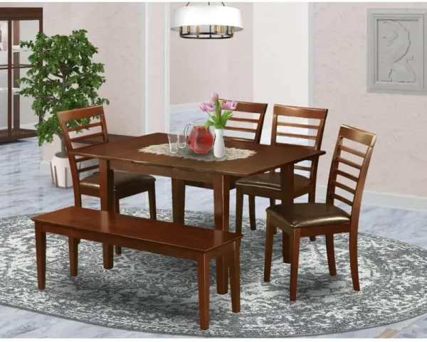 6 Pc Kitchen Table with bench -Kitchen Tables with 4 Kitchen Chairs and Bench