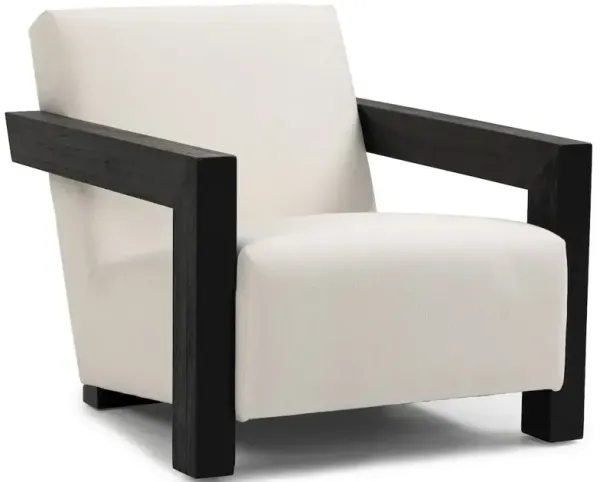 Meridian Furniture Ward Cream Linen Textured Fabric Accent Chair