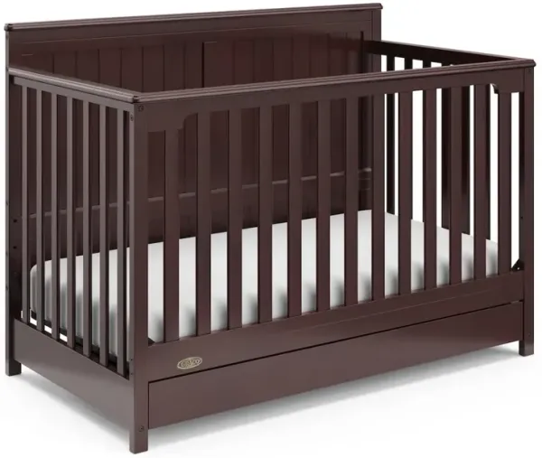 Graco Hadley 5-in-1 Convertible Crib with Drawer (Espresso)