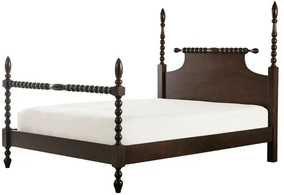 Belen Kox Rustic Charm Acacia Wood Turned Post Bed, Belen Kox