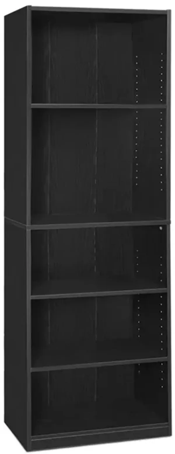 JAYA Simply Home 5-Shelf Bookcase, Black