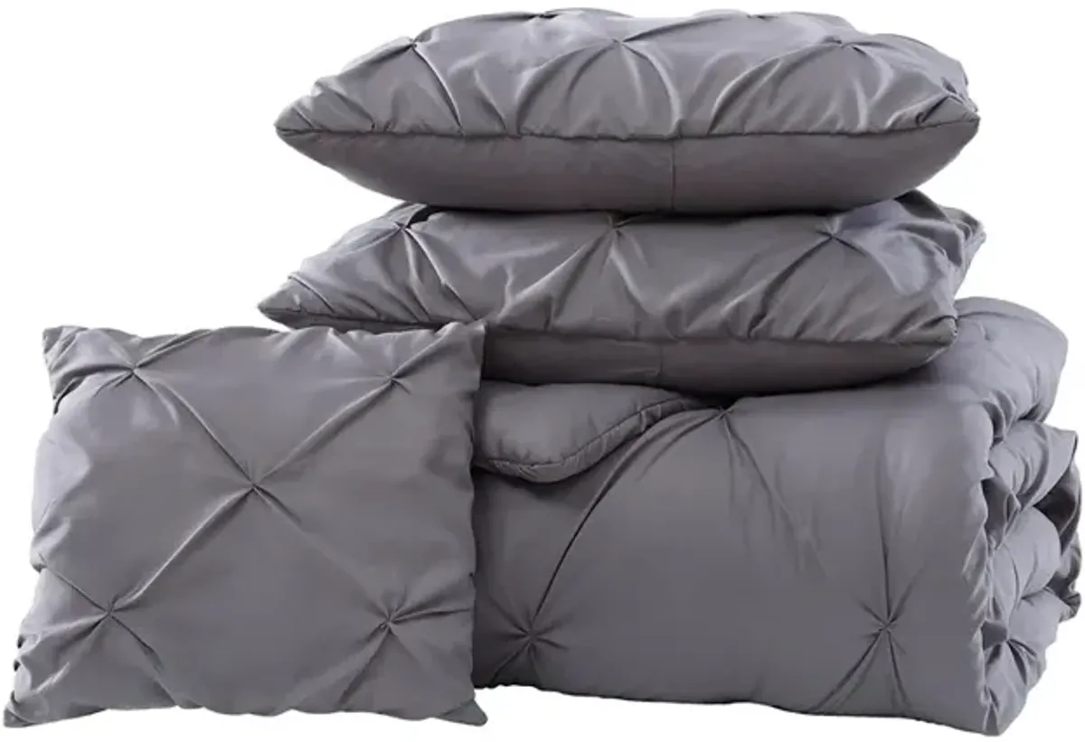 Spruce 4 Piece Comforter Set Queen Gray