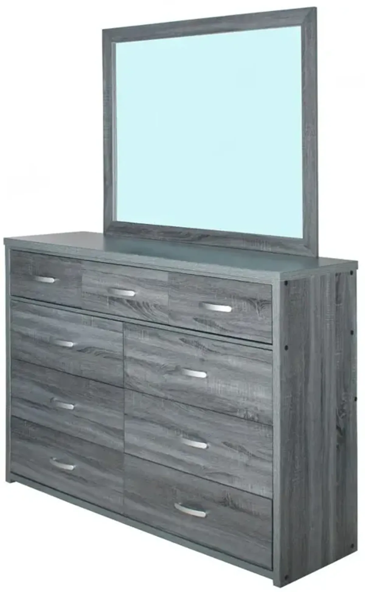 Better Home Products Majestic Super Jumbo 9-Drawer Double Dresser in Gray