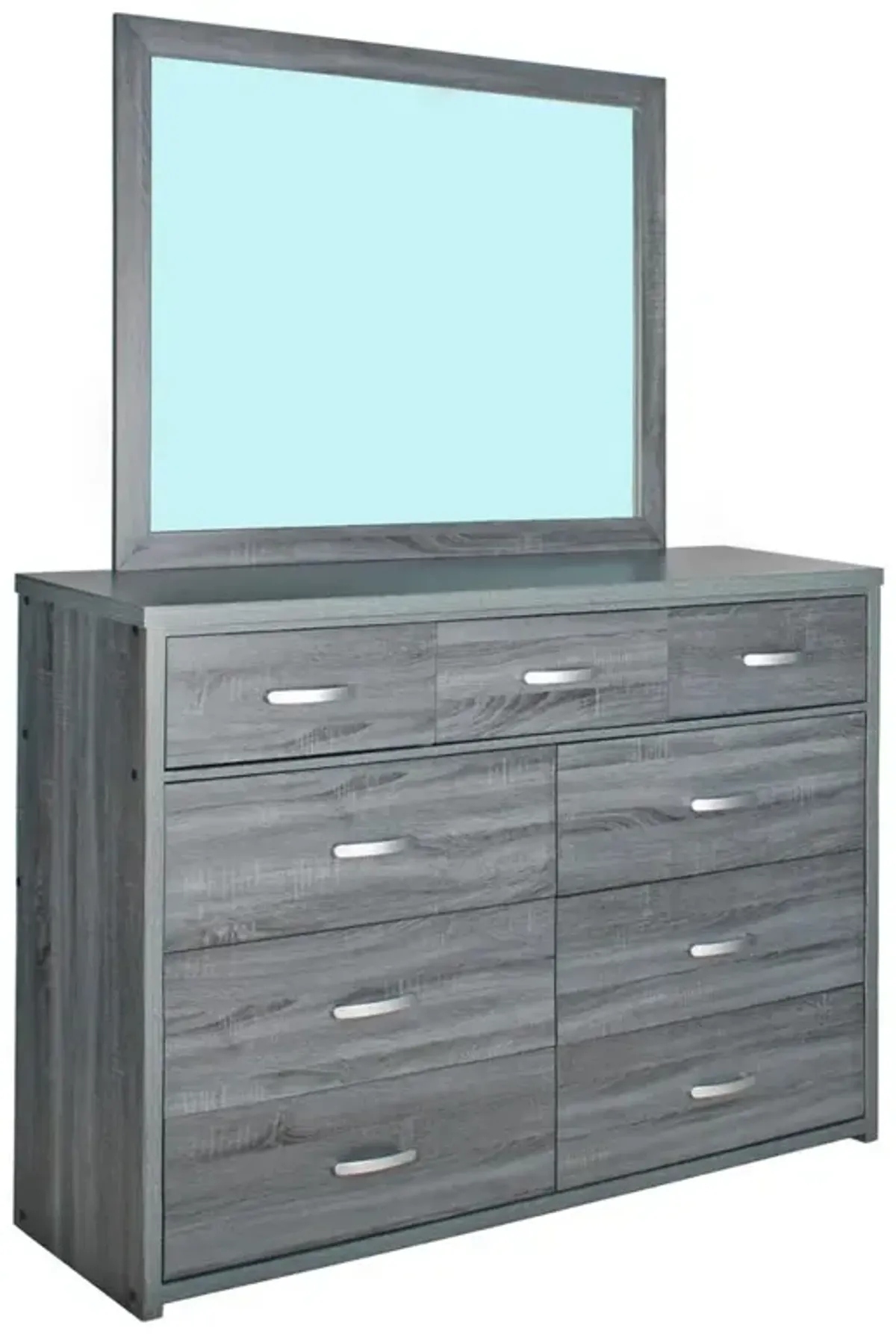 Better Home Products Majestic Super Jumbo 9-Drawer Double Dresser in Gray