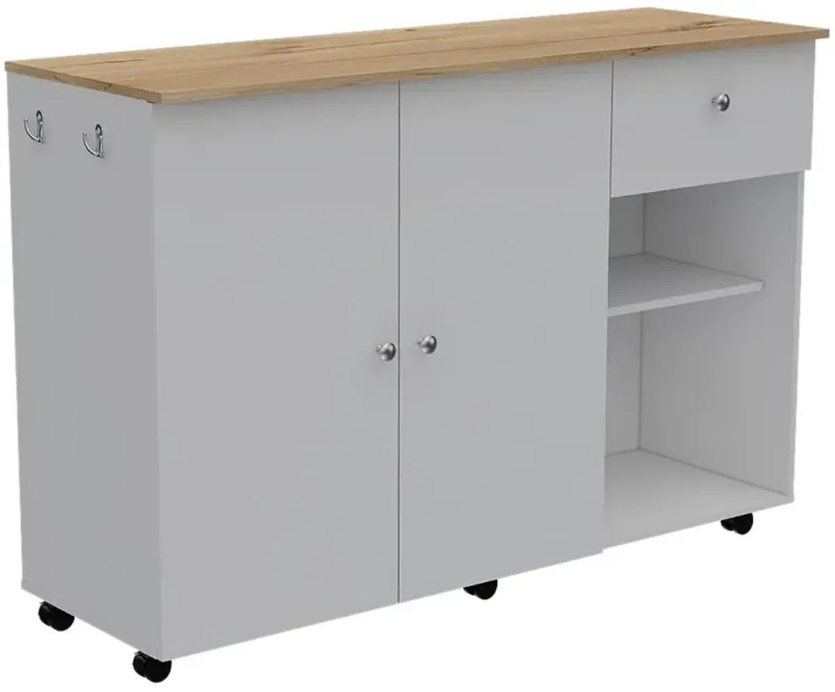 Victoria 2 Pcs Kitchen Set, Syros Kitchen Island Cart + Pantry Cabinet