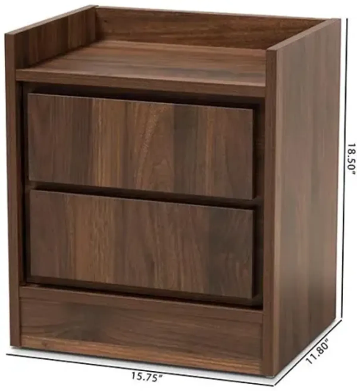 Hale Modern and Contemporary Walnut Brown Finished Wood 1-Door Nightstand