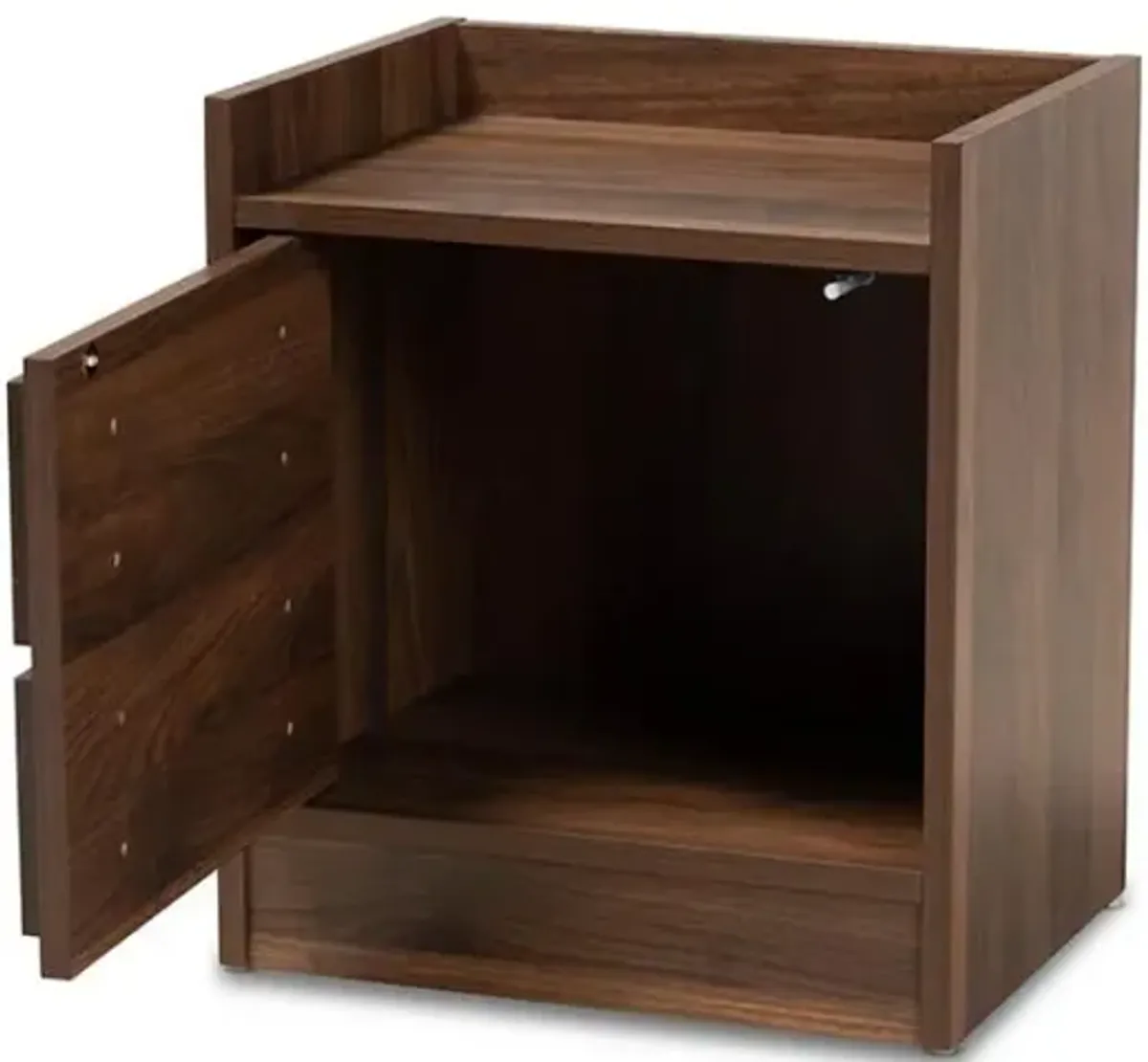 Hale Modern and Contemporary Walnut Brown Finished Wood 1-Door Nightstand