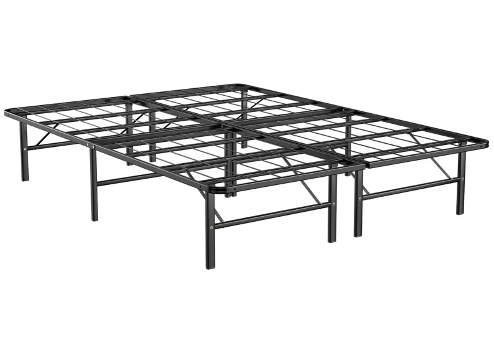 Full/Queen Size Foldable Metal Platform Bed with Tool-Free Assembly