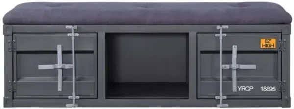 Cargo Bench (Storage), Gray Fabric & Gunmetal