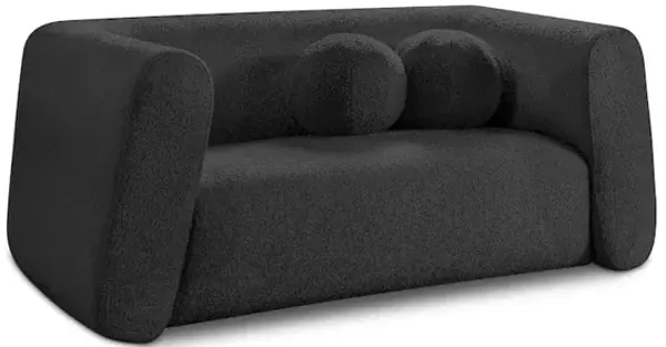 Meridian Furniture Abbington Black Boucle Fabric Loveseat